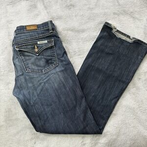 David Kahn Jeans Womens Size 29 Bootcut Medium Wash Flap Pocket Stretch Made USA